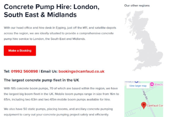 Camfaud: Construction Website Copy