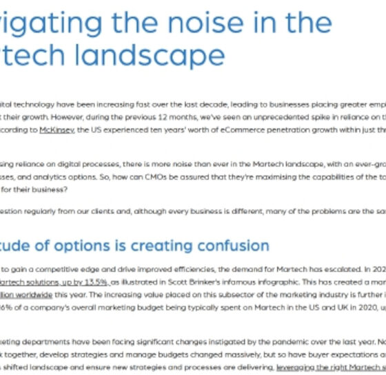 Woolf Hodson: Martech Insight Article