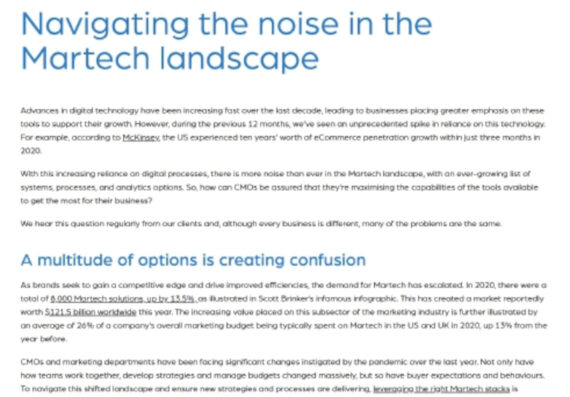 Woolf Hodson: Martech Insight Article
