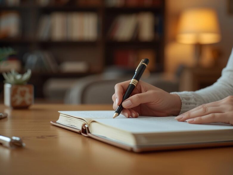 copywriter writing in comforting setting